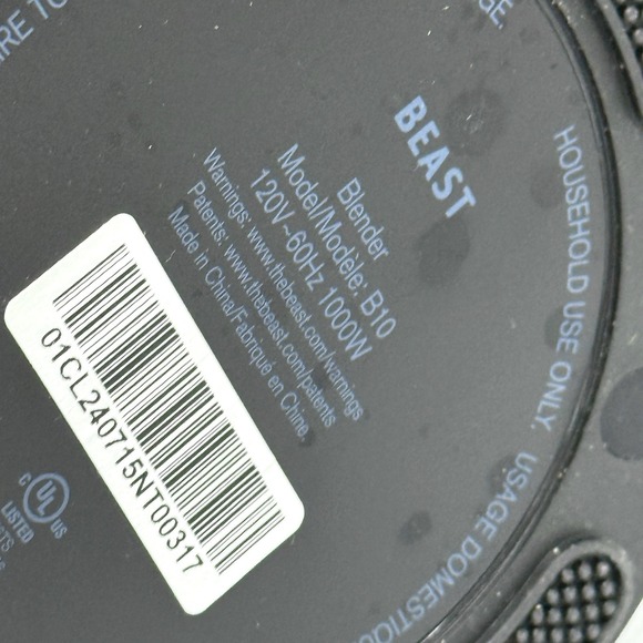 Beast Health Blender Model B10 White‎ 1000 Watt Motor with Manual - Picture 9 of 10